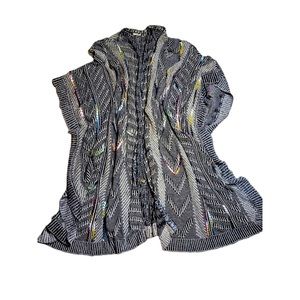 Long Knitted Open Poncho